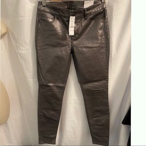 WHBM NWT foil coated skinny jeans SZ 0